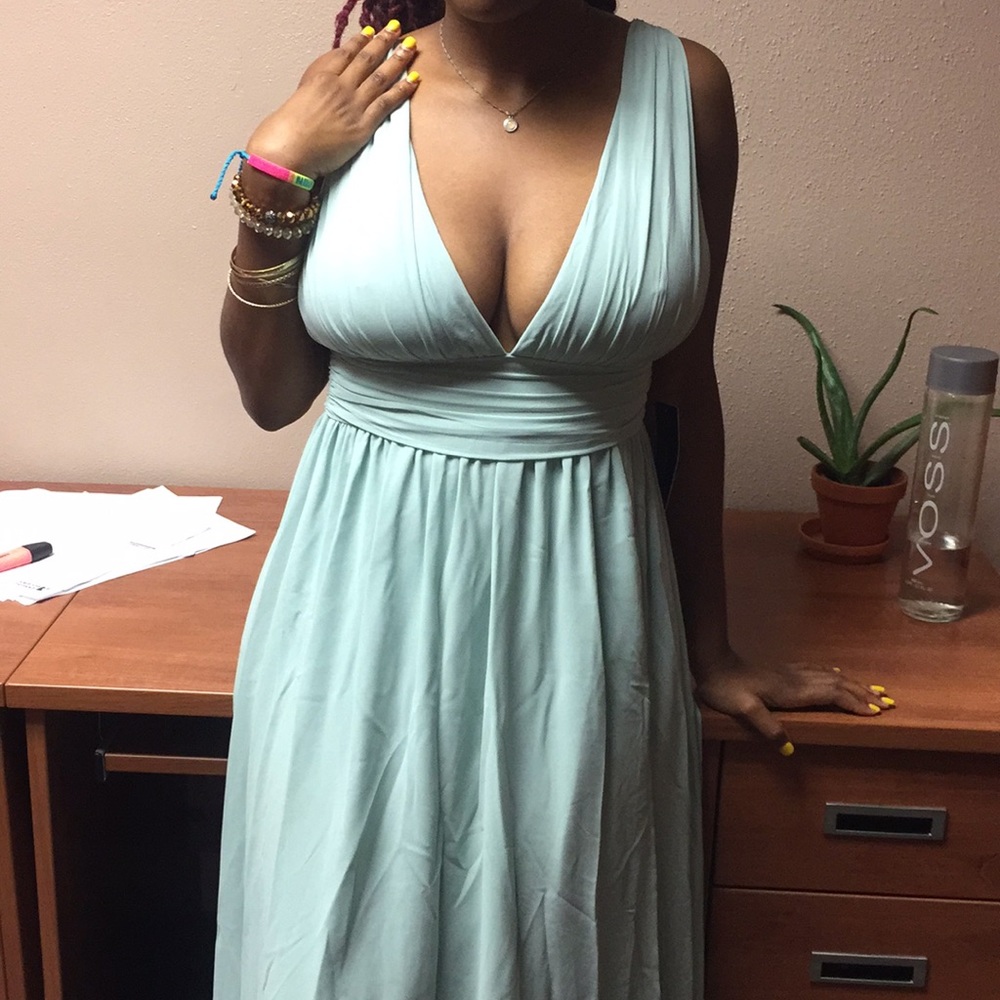 Formal chiffon mint gown